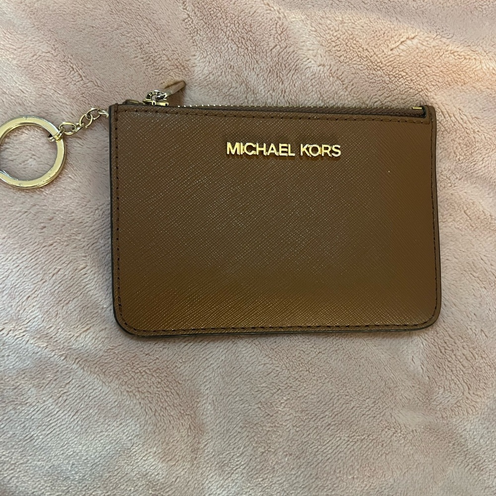 Michael Kors Brown Zip Card Holder